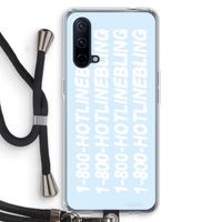 Hotline bling blue: OnePlus Nord CE 5G Transparant Hoesje met koord
