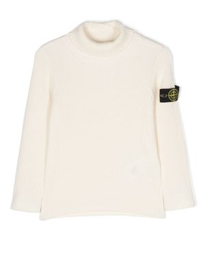 Stone Island Junior pull à patch logo - Tons neutres
