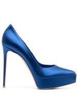 Le Silla escarpins Uma 130 mm en satin - Bleu - thumbnail