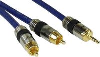 InLine 0.5m 2x RCA/3.5mm Premium audio kabel 0,5 m Blauw