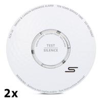 Alecto SCA-10 2x - Rookmelder en koolmonoxidemelder in één, 2 pack