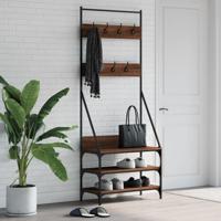 VidaXL Kledingrek met schoenenrek 72x34x184 cm bruin eikenkleur