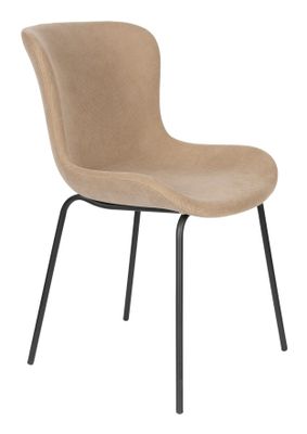 ZILT Eetkamerstoel 'Mauricio' Rib, kleur Taupe