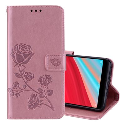 Rose reliëf horizontale Flip milieu PU lederen draagtas voor Xiaomi Redmi S2 met houder & kaartsleuven & portemonnee (Rose goud)