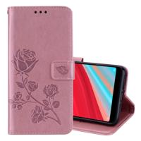 Rose reliëf horizontale Flip milieu PU lederen draagtas voor Xiaomi Redmi S2 met houder & kaartsleuven & portemonnee (Rose goud)