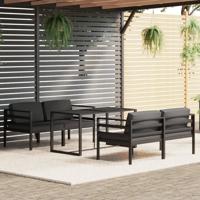 5-delige Loungeset met kussens aluminium antracietkleurig