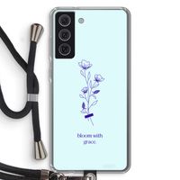 Bloom with grace: Samsung Galaxy S21 FE Transparant Hoesje met koord