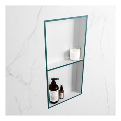 Wandnis Solid Surface Easy | In- en opbouw | 30x60x8 cm | 2 vakken | Smag/Talc