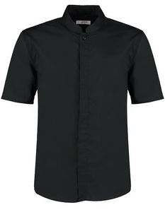 Bargear K122 Men`s Tailored Fit Bar Shirt Mandarin Collar Short Sleeve