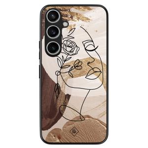 Samsung Galaxy A55 hoesje - Abstract gezicht bruin