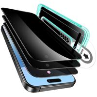 iPhone 16 Pro Tempered-Glass Privacy Screen Protector - 3 Pack with Flawless Fit tray