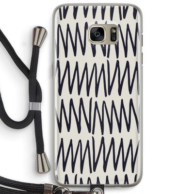 Marrakech Zigzag: Samsung Galaxy S7 Edge Transparant Hoesje met koord