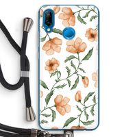 Peachy flowers: Huawei P20 Lite Transparant Hoesje met koord