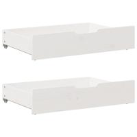 VidaXL Bedlades 2 st 85x55x17 cm massief grenenhout wit