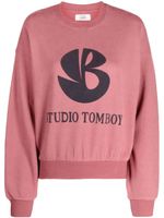 STUDIO TOMBOY sweat en coton à logo imprimé - Rose