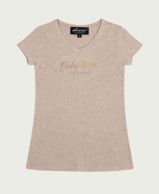 Elvira Casuals T-shirt Dolce Vita E1 26-021 T-shirt Korte Mouw 135 Creme