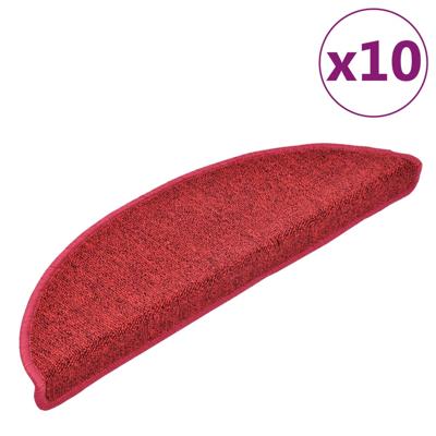 VidaXL Trapmatten 10 st 56x17x3 cm bordeaux halfrond