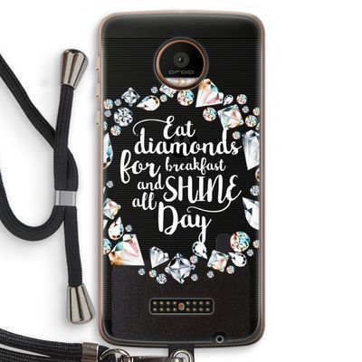 Diamonds: Motorola Moto Z Force Transparant Hoesje met koord
