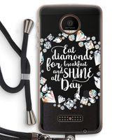 Diamonds: Motorola Moto Z Force Transparant Hoesje met koord