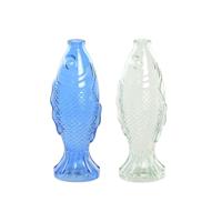 Vaas Home ESPRIT Blauw Turkoois Kristal Mediterrane 10 X 7 X 26,3 CM (2 Stuks)
