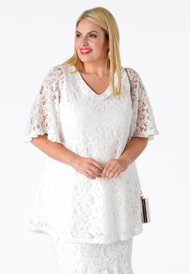 Yoek Tuniek flare | Wit | Maat Plus