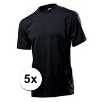 Voordeelpakket 5x zwarte t-shirts 2XL  -
