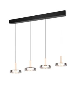 Trio 4-lichts led hanglampCeleste smoke glas - 354910432