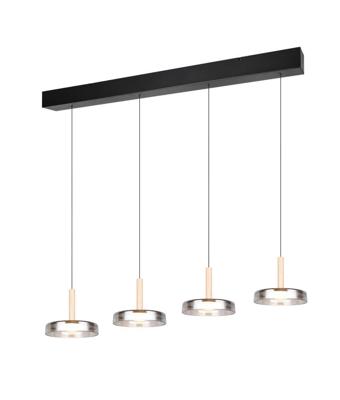 Trio 4-lichts led hanglampCeleste smoke glas - 354910432