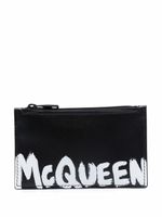 Alexander McQueen portefeuille en cuir à logo imprimé - Noir - thumbnail