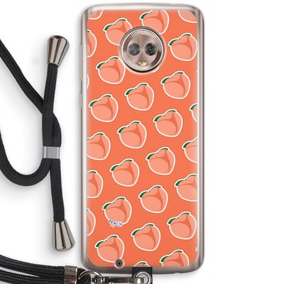 Just peachy: Motorola Moto G6 Transparant Hoesje met koord