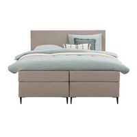 Boxspring Liv egaal - beige - 160x200 cm - slanke poot - Leen Bakker