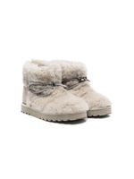 Brunello Cucinelli Kids après-ski bordés de peau lainée - Gris