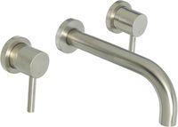Saqu Classic afbouwdeel wastafel tweeknops geborsteld staal