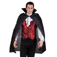 Halloween Vampier/duivel luxe verkleed cape met hoge kraag - voor volwassenen - zwart