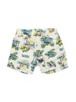 Diesel Kids short de bain élastiqué à imprimé graphique - Blanc