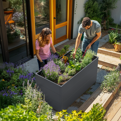 Plantenbak staal 150 x 75 x 77 cm