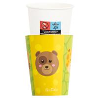 Feestbekers met hoesjes - 8x - dierentuin - papier - themafeestje - kinderfeest - 250ml