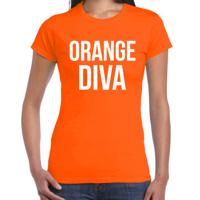Koningsdag oranje t-shirt - orange diva - dames - Kingsday outfit / kleding - korte mouwen