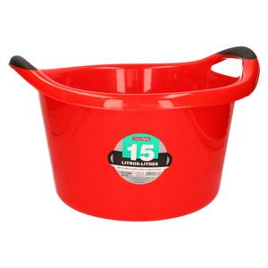 Plastic Forte Afwasbak - 15L - rood - 42 x 40 x 25 cm - met handvatten - teiltje