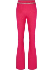 Rabanne pantalon évasé à ornements strassés - Rose