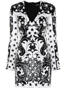 Balmain robe courte à sequins - Noir