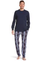 Pastunette pyjama blauw me geruite broek