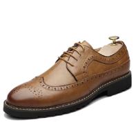 Britse mannen schoenen Brogue schoenen zakelijke formele schoenen grootte: 39 (oranje)