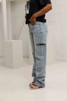 Unique The Label June Wide Leg Jeans Dames Lichtblauw - Maat 36 - Kleur: Lichtblauw | Soccerfanshop