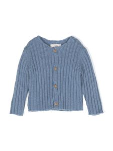 TEDDY & MINOU cardigan en maille à design nervuré - Bleu