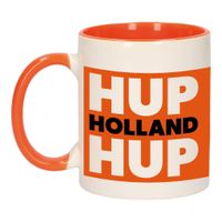 Hup Holland hup mok/ beker oranje wit 300 ml