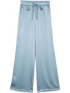 Seventy pantalon en soie à coupe droite - Bleu
