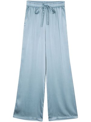 Seventy pantalon en soie à coupe droite - Bleu