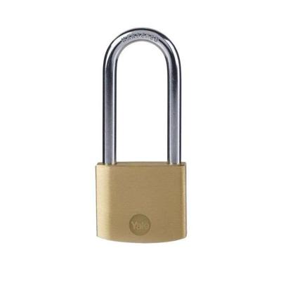 Messing hangslot - YALE - Y110B/40/152/1 - Lange beugel van gehard staal - 3 sleutels