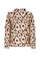 Like Flo winter blouse meisjes - beige/bruin - Carlin - geweven - ruffle